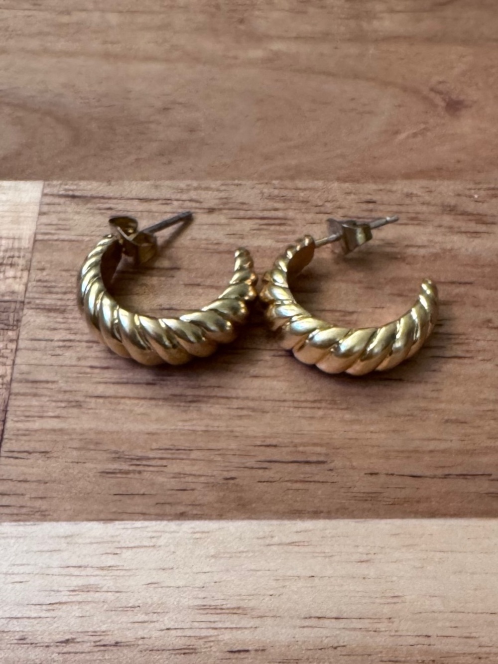 Madewell puffed small hoop earrings, vintage gold - NWOT